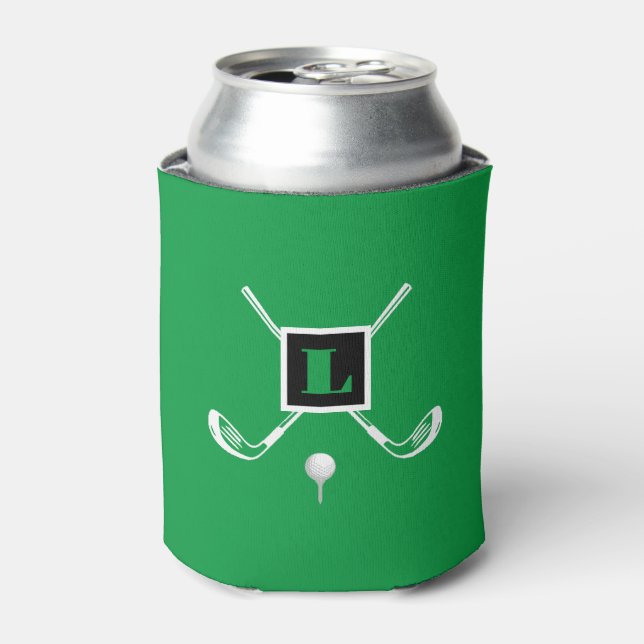 Personalised Golf Koozie, Custom Monogram Can Cooler (Can Front)