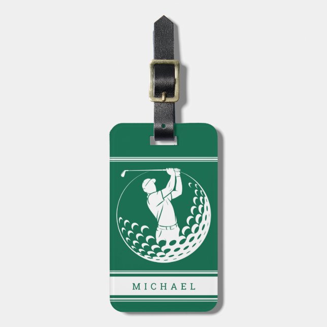 Personalised Golf  Luggage Tag (Front Vertical)