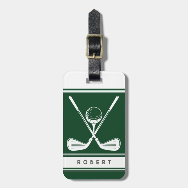 Personalised Golf  Luggage Tag (Front Vertical)