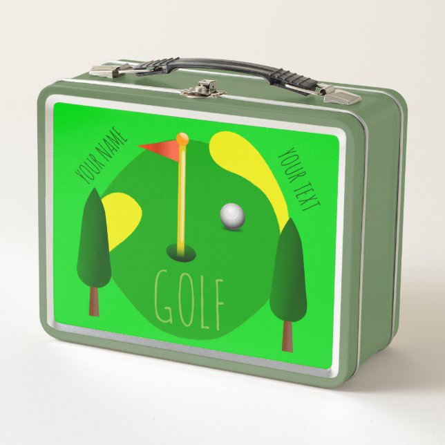 Personalised Golf Metal Lunchbox (Front)