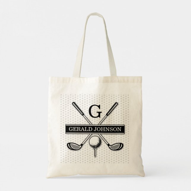 Personalised Golf Monogram Design Tote Bag (Back)
