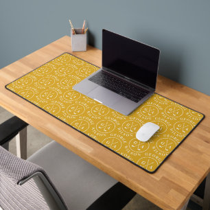 Personalised Golf Monogram Gold Effect Custom Name Desk Mat