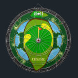 Personalised Golf Multi-Hazard Dartboard<br><div class="desc">The perfect golf dartboard for fans of golf, sports, and unique dartboard games! Features a large golf hole with sand traps, water hazards, and plant hazards. Perfect for traditional dart games, new dart games of your own, or as a unique art display and fully customisable to add names, images, and...</div>