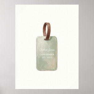 Personalised Golf Name Tag Wall Art
