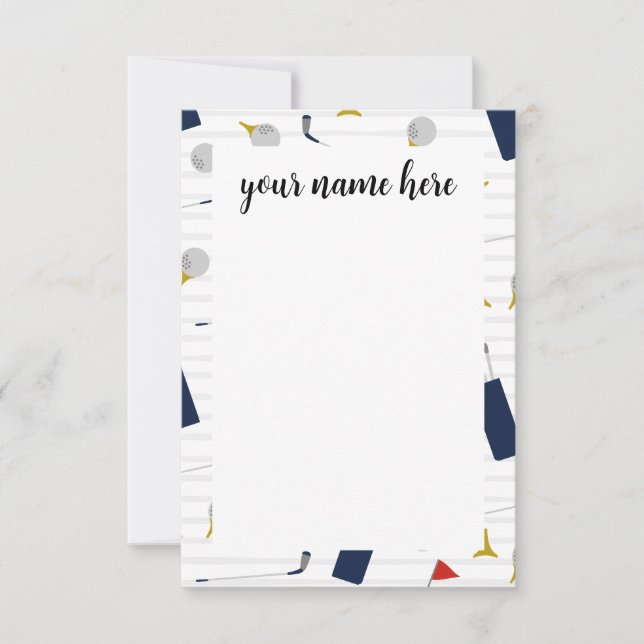 Personalised Golf notecards (Front)