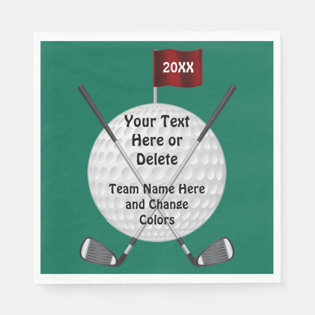 Personalised Golf Party Supplies, Golf Napkins (Front)