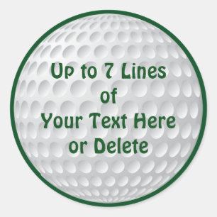 Personalised Golf Party Supplies GOLF STICKERS