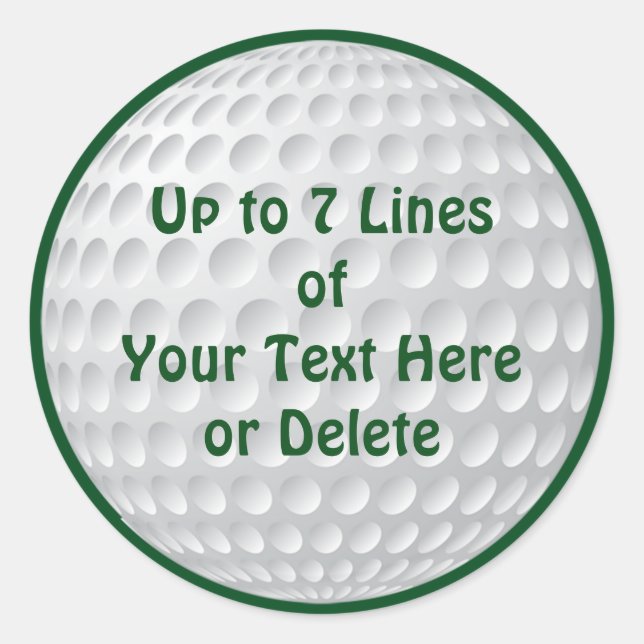 Personalised Golf Party Supplies GOLF STICKERS (Front)