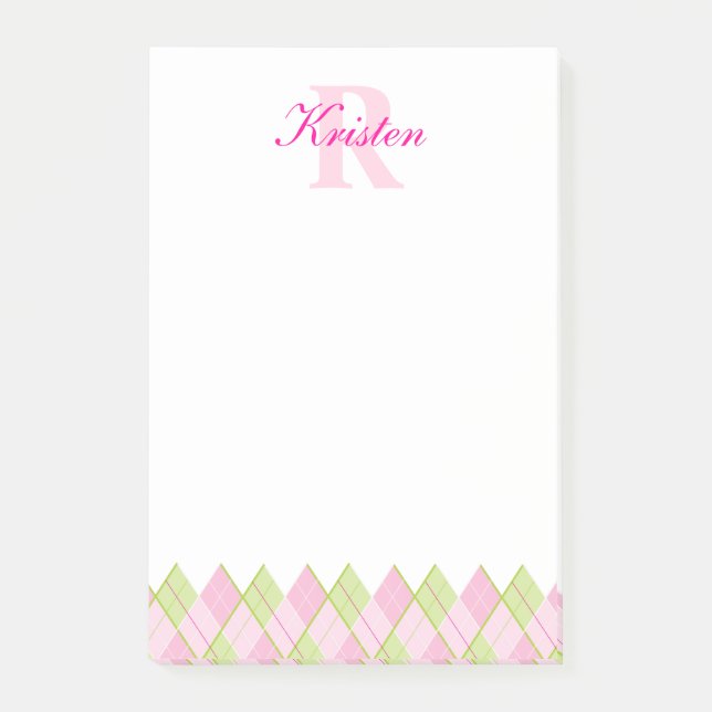 Personalised golf pattern post it notes (Front)