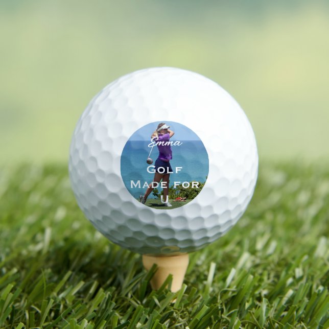 Personalised Golf Photo Gift – Custom Name & Quote Balls (Insitu Tee)