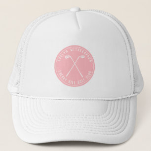 Personalised golf pink  trucker hat