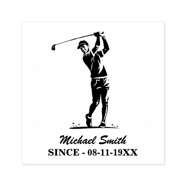 Personalised Golf Player Golfer Golfing            Rubber Stamp (Imprint)