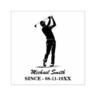Personalised Golf Player Golfer Golfing            Rubber Stamp