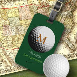 Personalised Golf Player Name Luggage Tag<br><div class="desc">An elegant and stylish way to identify the golfer belongings. The image of a golf-ball with name and initial-letter, and a customisable phrase... A luggage tag with a name is important for several practical reasons when travelling. Firstly, it serves as a quick and easy way to identify your luggage among...</div>