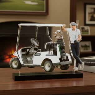 Personalised Golf Player Photo Statuette Standing Photo Sculpture