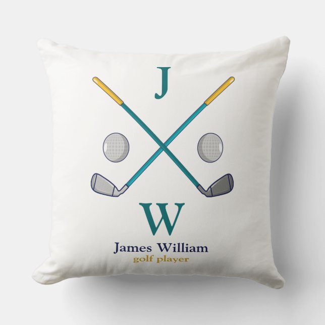 personalised golf player polo cushion (Front)