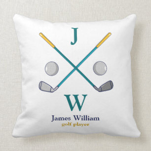 personalised golf player polo cushion