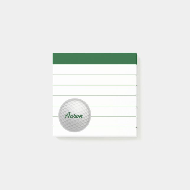 Personalised Golf  Post It Notes Gift (Front)
