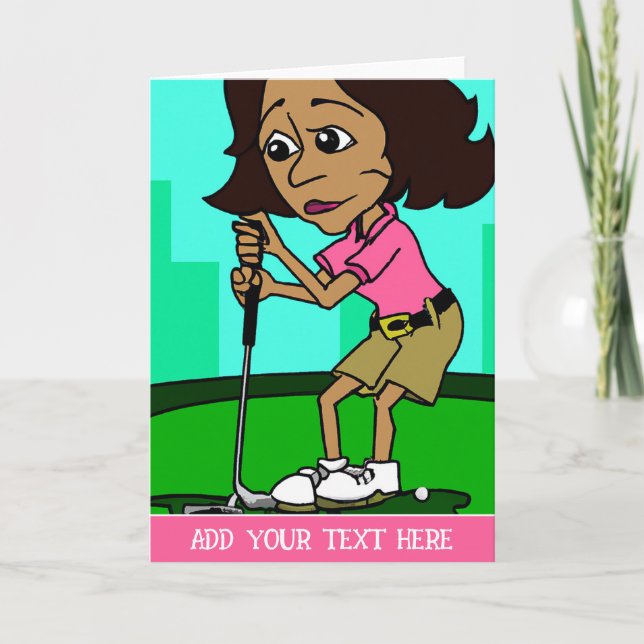 Personalised Golf Putting Greeting Card (Front)