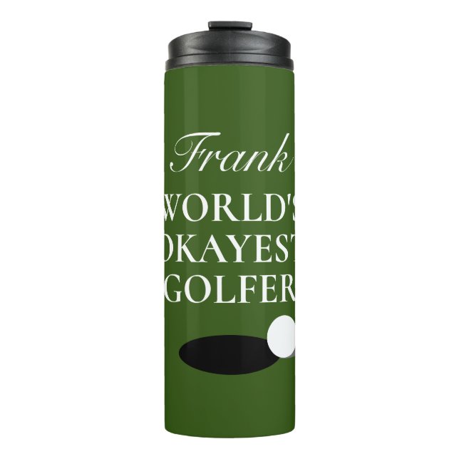 Personalised golf sport thermal tumbler mug gift (Front)