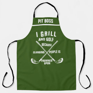 Personalised Golf Theme Apron: Funny Golf Chef Apron