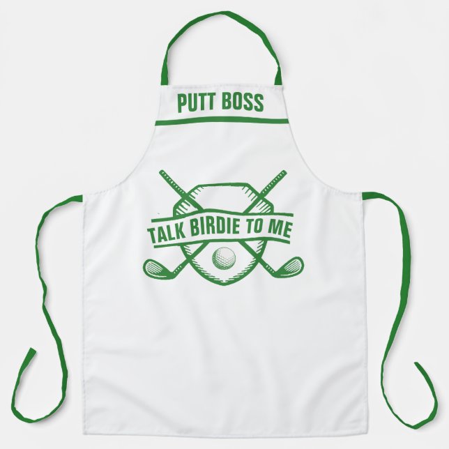 Personalised Golf Theme Apron: Talk Birdie Chef Apron (Front)