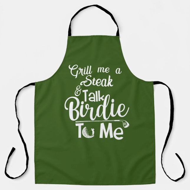 Personalised Golf Theme Funny Golf Birdie Pun Chef Apron (Front)