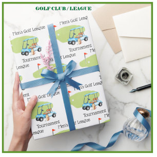 Personalised Golf Theme Golf League Club Wrapping Paper