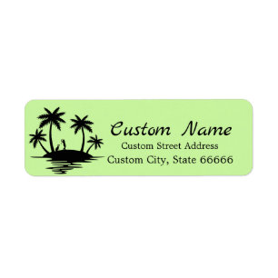 Personalised Golf Theme Palm Tree Return Address