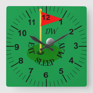 Personalised Golf Theme Wall Clock