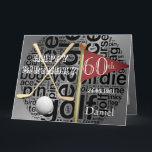 Personalised Golf Themed 60th Birthday Card<br><div class="desc">Custom personalised gold golf themed 60th birthday greeting card idea for a keen golf fan or player.  Great idea for a special birthday.</div>