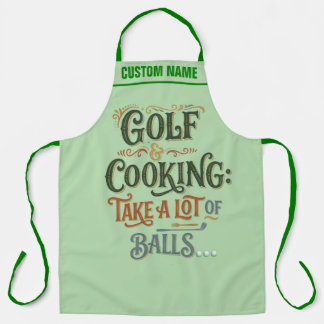 Personalised Golf Themed Apron - Cooking BBQ Gift