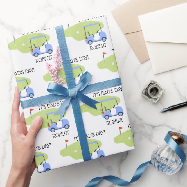 Personalised Golf Themed Father's Day Wrapping Paper (Gifting)