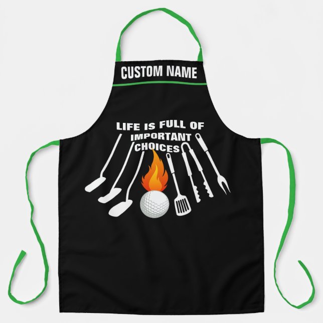 Personalised Golf Themed Griller BBQ Apron  (Front)