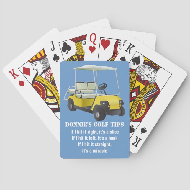 Personalised Golf Tip Golfer Cart Playing Cards (Back)