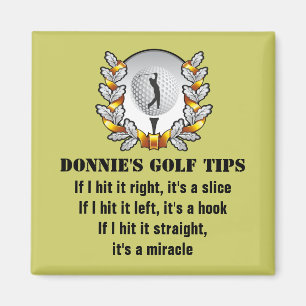 Personalised Golf Tip Golfer Green Magnet