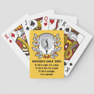 Personalised Golf Tip Golfer Yellow Playing Cards