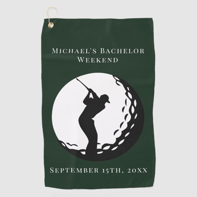 Personalised Golf Towel | Bachelor Golf Weekend (Front)