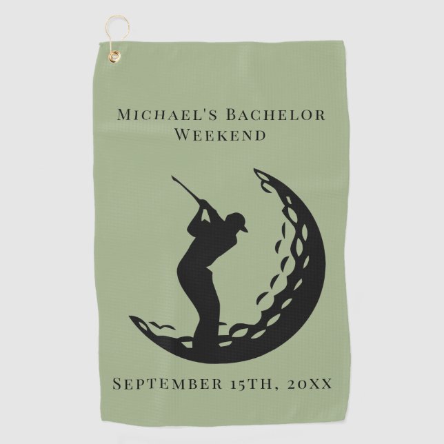 Personalised Golf Towel | Bachelor Golf Weekend (Front)