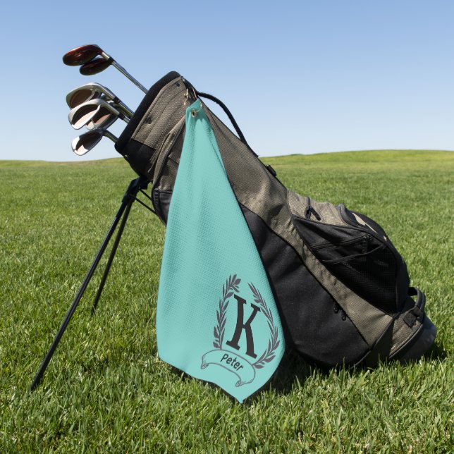 Personalised Golf Towels: Custom Logo Monogrammed  Towel (Green)