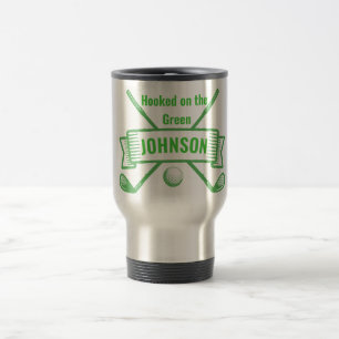 Personalised Golf Travel Mug - Hooked on Golf Gift