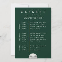 Personalised Golf Weekend Itinerary Card