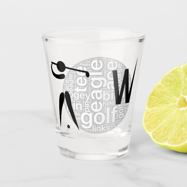 Personalised Golf Whisky Shot Glass (Front)