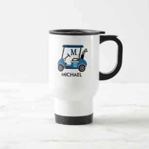 Personalised Golf with Cart Commuter  Travel Mug