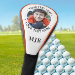 Personalised Golfer Custom Photo Driver Monogram Golf Head Cover<br><div class="desc">Create Your Own Custom Golf Head Cover! perfect for dads or grandpa for fathers day. Corporate events and golf club swag.  COPYRIGHT © 2020 Judy Burrows,  Black Dog Art - All Rights Reserved. Personalised Golfer Custom Photo Driver Monogram Golf Head Cover</div>