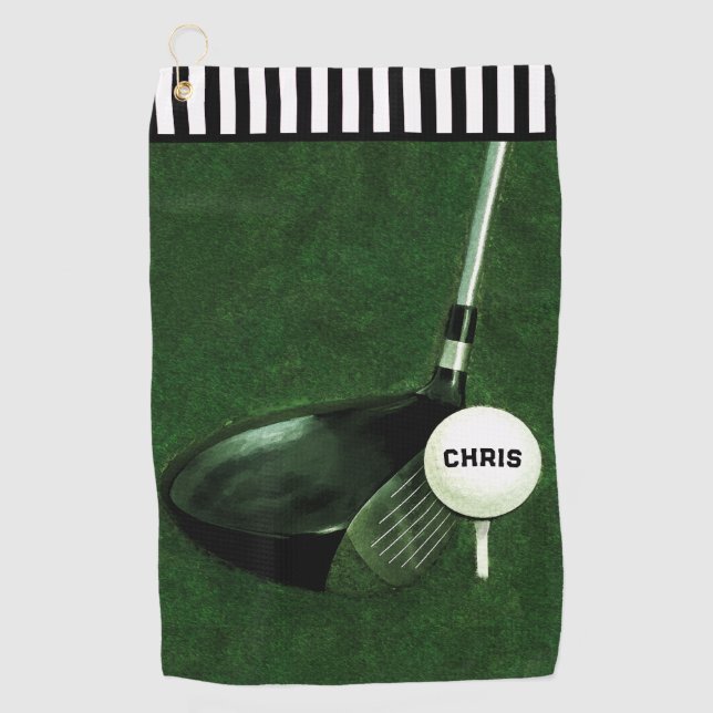 Personalised Golfer Gift Golf Towel (Front)