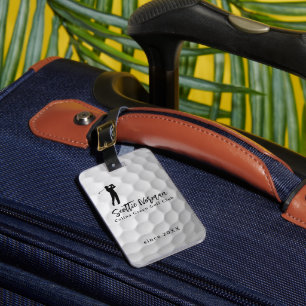 Personalised Golfer Name Dimples Luggage Tag