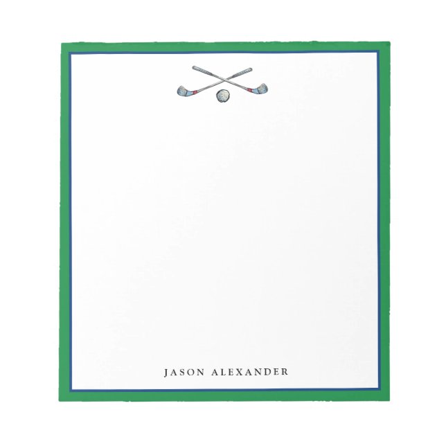Personalised Golfer  Notepad (Front)