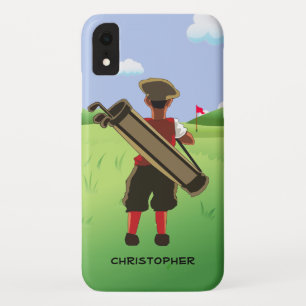 Personalised  golfer on golf course iPhone XR case