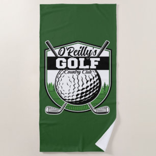Personalised Golfer Player Pro Golf Country Club  Beach Towel